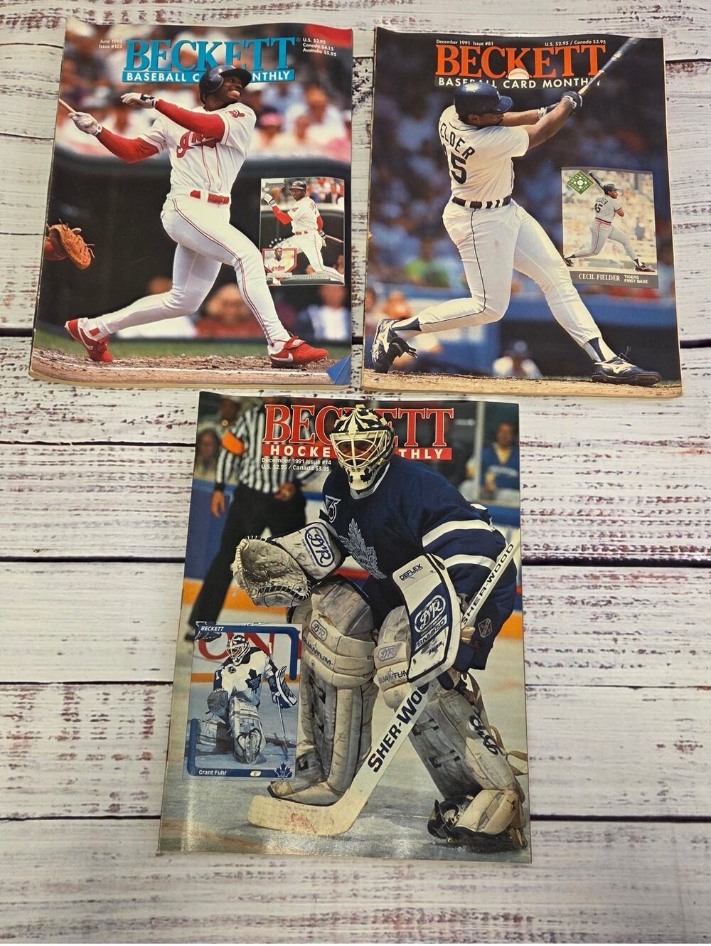 Beckett Baseball Hockey Card Monthly Magazines Lot 3 1991 1995 Issues